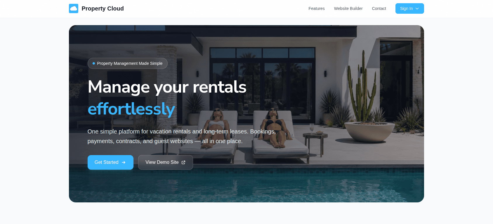 Property Cloud Rental Property Management Platform